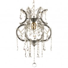 Φωτιστικό Μονόφωτο Μεταλλικό Κρύσταλλα και Γυαλί σε Χρώμιο 5250-CH